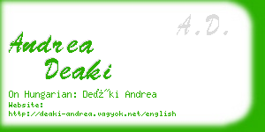 andrea deaki business card